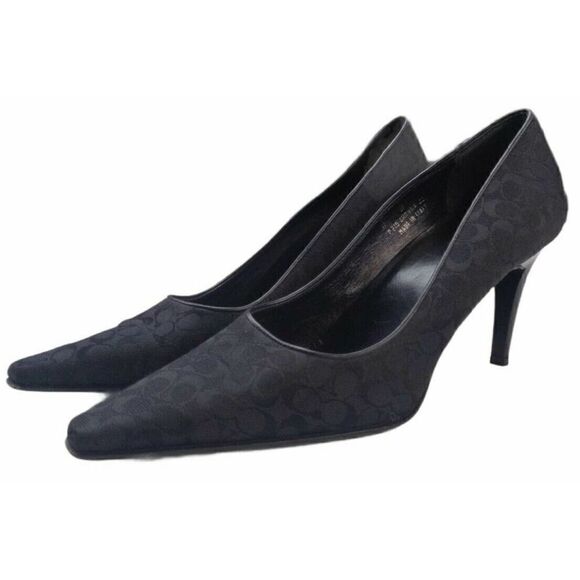Vintage Coach Shawna Signature Pointed Toe Heels 8 - Picture 1 of 5